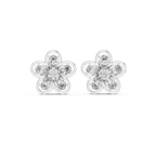 1.59 CT Oval Diamond Floral Stud Earrings