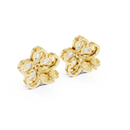1.59 CT Oval Diamond Floral Stud Earrings