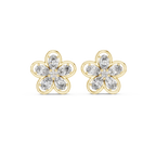 1.59 CT Oval Diamond Floral Stud Earrings