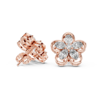 1.59 CT Oval Diamond Floral Stud Earrings