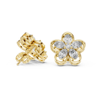 1.59 CT Oval Diamond Floral Stud Earrings