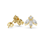 1.34 CT Marquise Diamond Floral Drop Stud Earrings