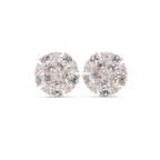 2.97 CT Oval Diamond Floral Cluster Stud Earrings