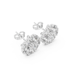 2.97 CT Oval Diamond Floral Cluster Stud Earrings