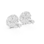 2.97 CT Oval Diamond Floral Cluster Stud Earrings