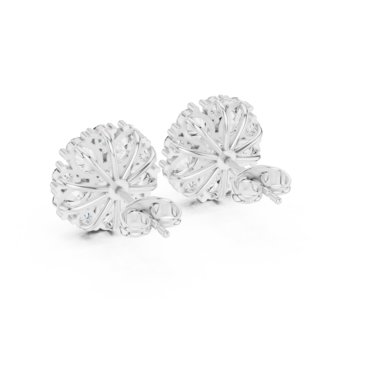 Aurora Bloom Diamond Earrings, detail view — Jewelix Atelier