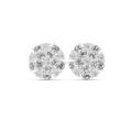 2.97 CT Oval Diamond Floral Cluster Stud Earrings