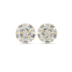 2.97 CT Oval Diamond Floral Cluster Stud Earrings