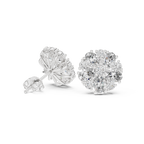 2.97 CT Oval Diamond Floral Cluster Stud Earrings