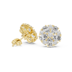 2.97 CT Oval Diamond Floral Cluster Stud Earrings