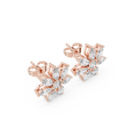 1.59 CT Marquise Diamond Floral Stud Earrings
