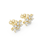 1.59 CT Marquise Diamond Floral Stud Earrings