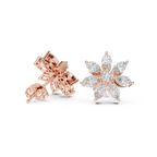 1.59 CT Marquise Diamond Floral Stud Earrings
