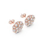2.65 CT Mixed Shape Diamond Floral Cluster Stud Earrings