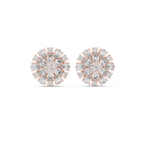 2.65 CT Mixed Shape Diamond Floral Cluster Stud Earrings