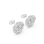 2.65 CT Mixed Shape Diamond Floral Cluster Stud Earrings