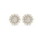 2.65 CT Mixed Shape Diamond Floral Cluster Stud Earrings