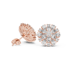 2.65 CT Mixed Shape Diamond Floral Cluster Stud Earrings