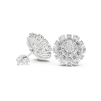 2.65 CT Mixed Shape Diamond Floral Cluster Stud Earrings