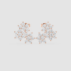 1.74 CT Round Diamond Cluster Drop Earrings