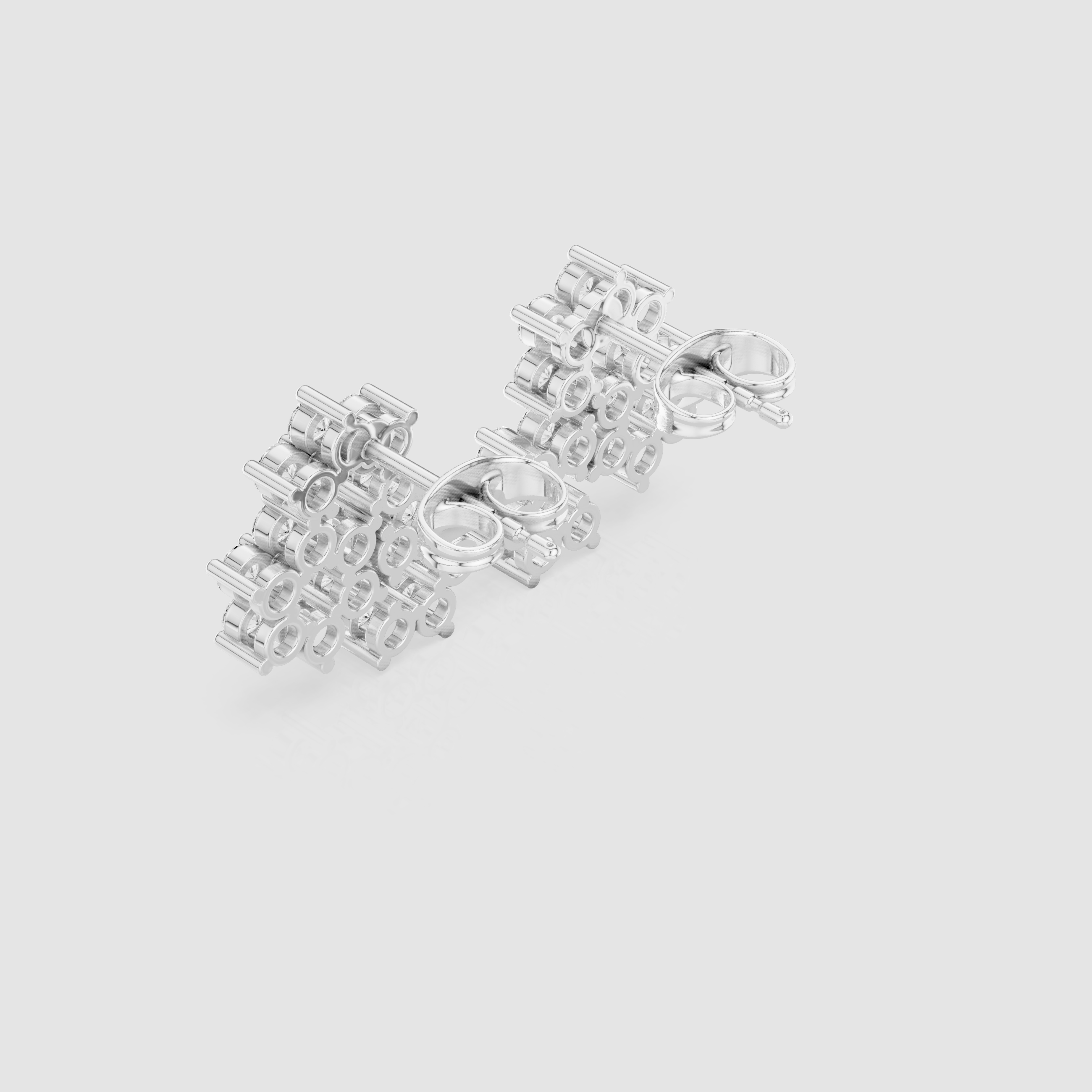 1.74 CT Round Diamond Cluster Drop Earrings