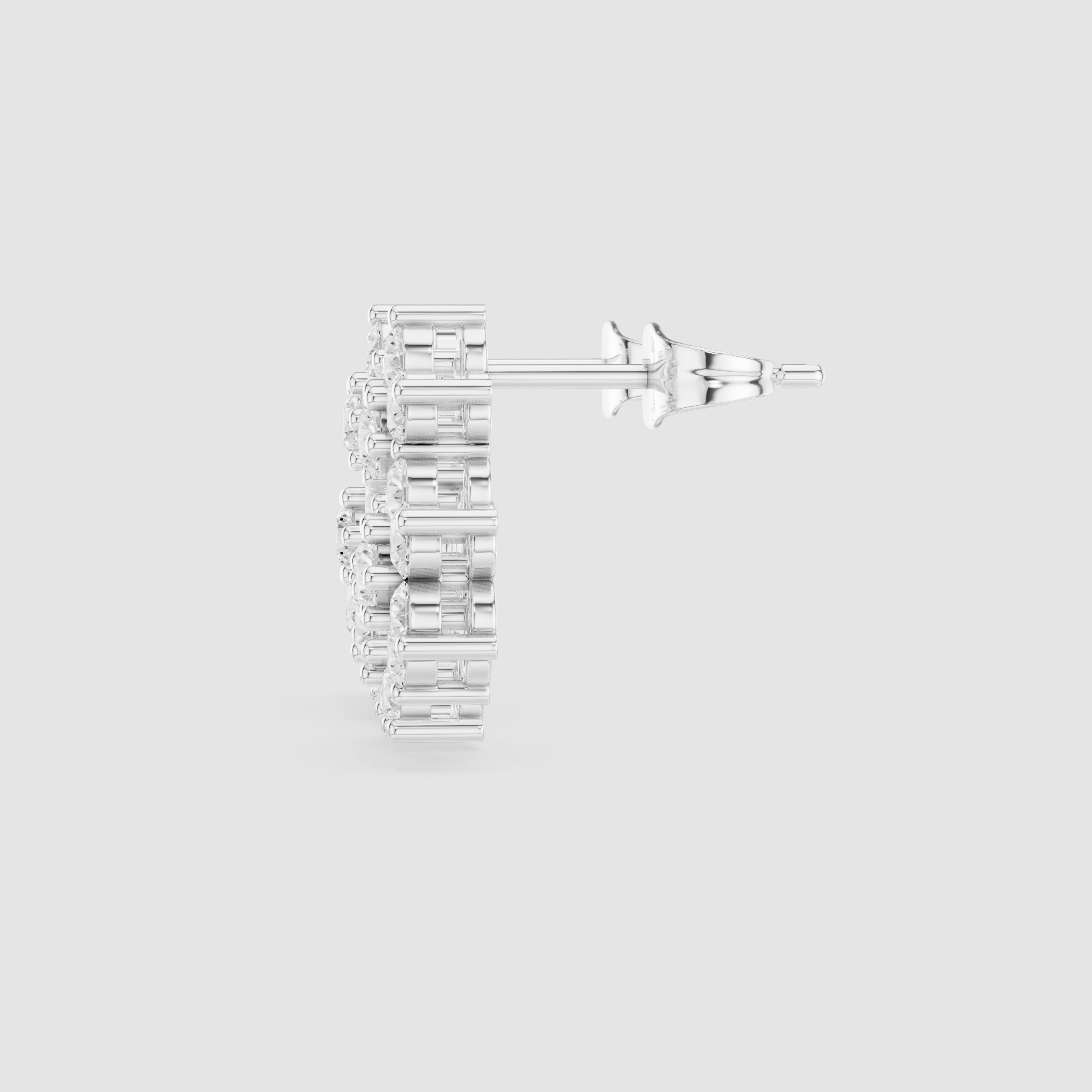 1.74 CT Round Diamond Cluster Drop Earrings