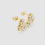 1.74 CT Round Diamond Cluster Drop Earrings