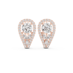 1.48 CT Round Diamond Halo Huggie Earrings