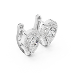 1.48 CT Round Diamond Halo Huggie Earrings