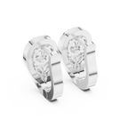 1.48 CT Round Diamond Halo Huggie Earrings