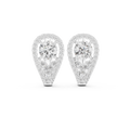 1.48 CT Round Diamond Halo Huggie Earrings