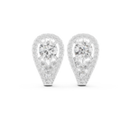 1.48 CT Round Diamond Halo Huggie Earrings