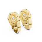 1.48 CT Round Diamond Halo Huggie Earrings
