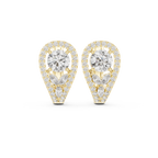 1.48 CT Round Diamond Halo Huggie Earrings
