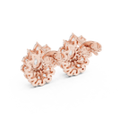 1.30 CT Pear Cut Diamond Floral Cluster Stud Earrings
