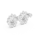 1.30 CT Pear Cut Diamond Floral Cluster Stud Earrings