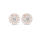 2.02 CT Cushion Cut Double Halo Diamond Stud Earrings