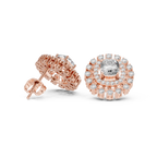 2.02 CT Cushion Cut Double Halo Diamond Stud Earrings