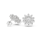 1.50 CT Oval & Pear Halo Diamond Statement Stud Earrings