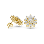 1.50 CT Oval & Pear Halo Diamond Statement Stud Earrings