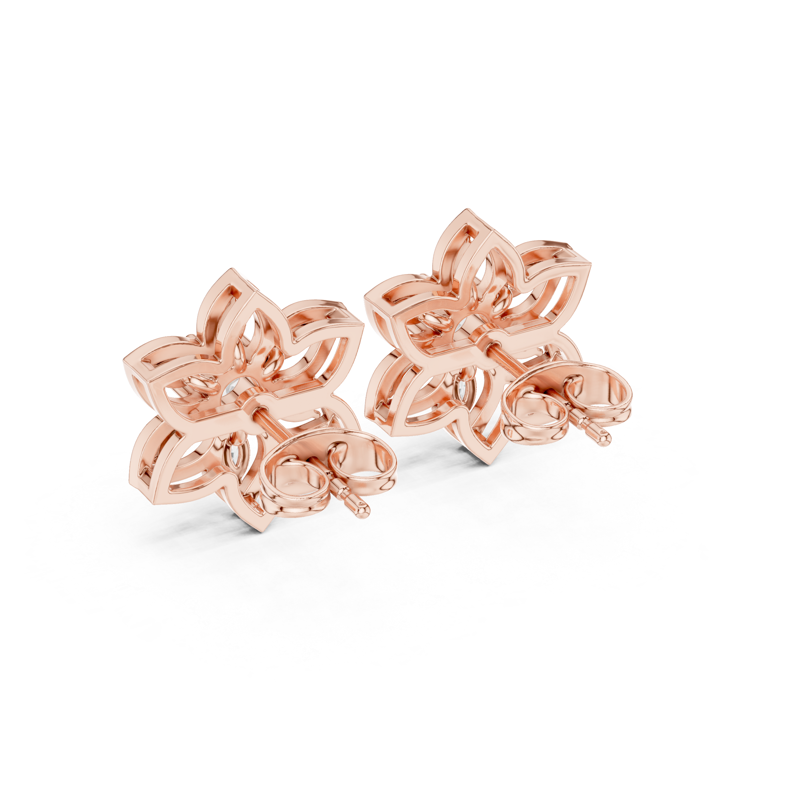 0.66 CT Floral Marquise Diamond Stud Earrings