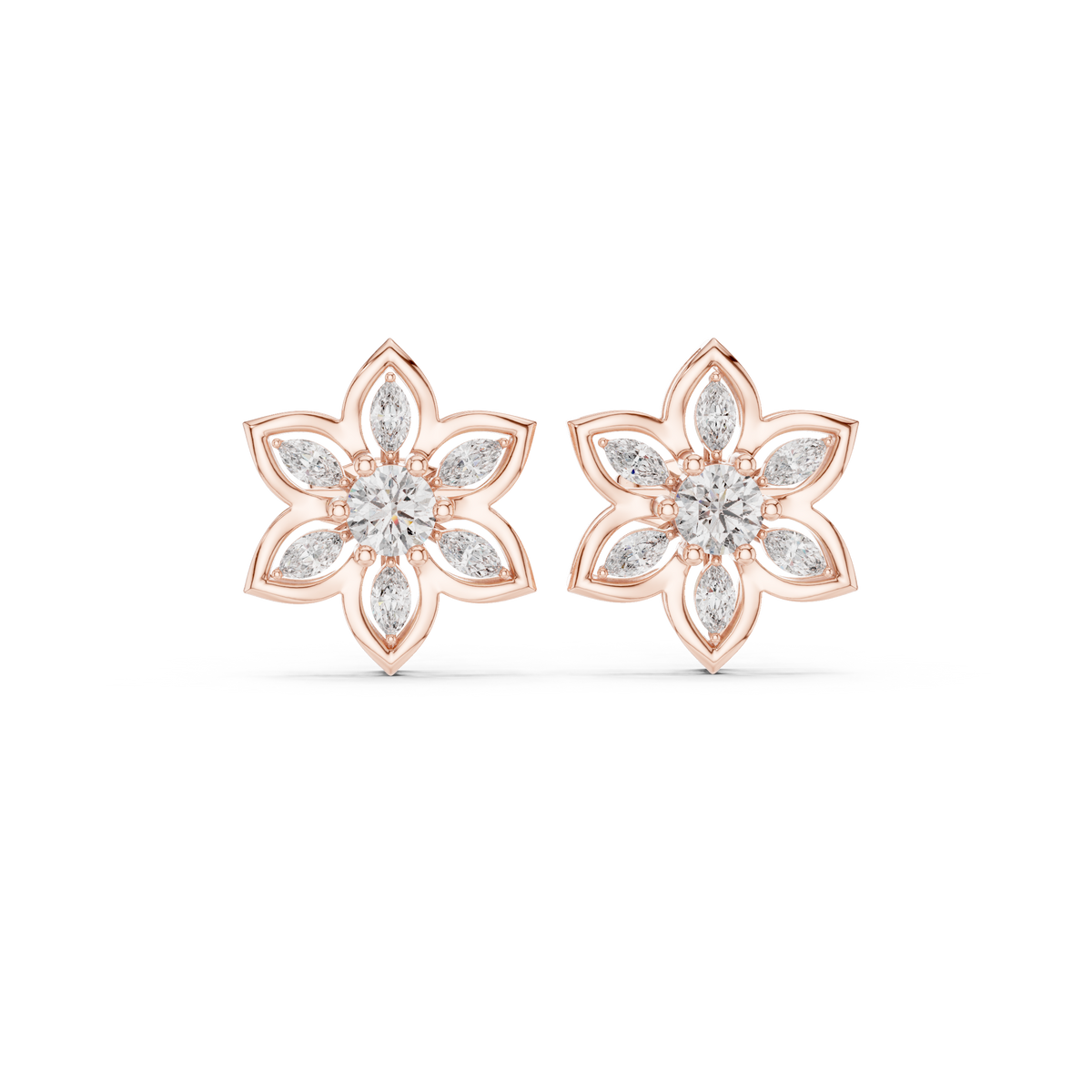 Blossom Royale Diamond Earrings, gallery image — Jewelix Atelier