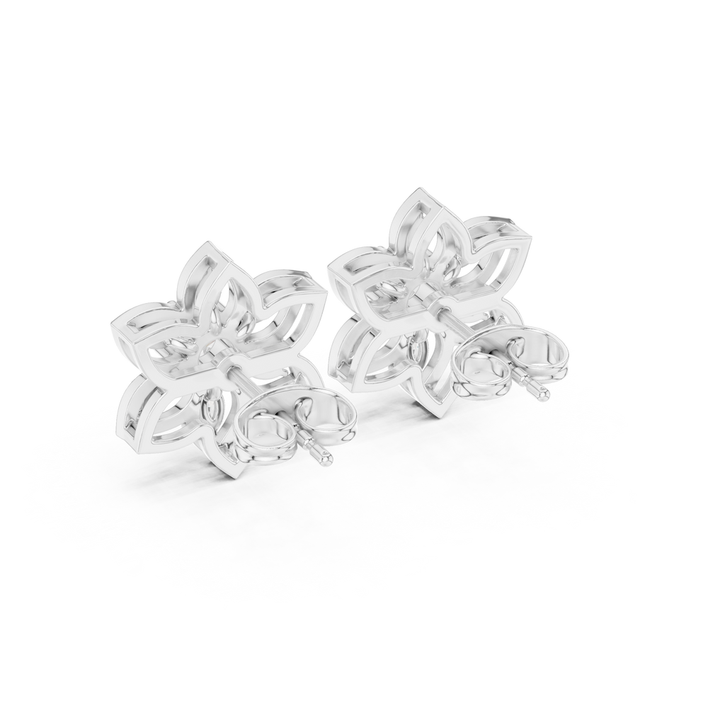 0.66 CT Floral Marquise Diamond Stud Earrings