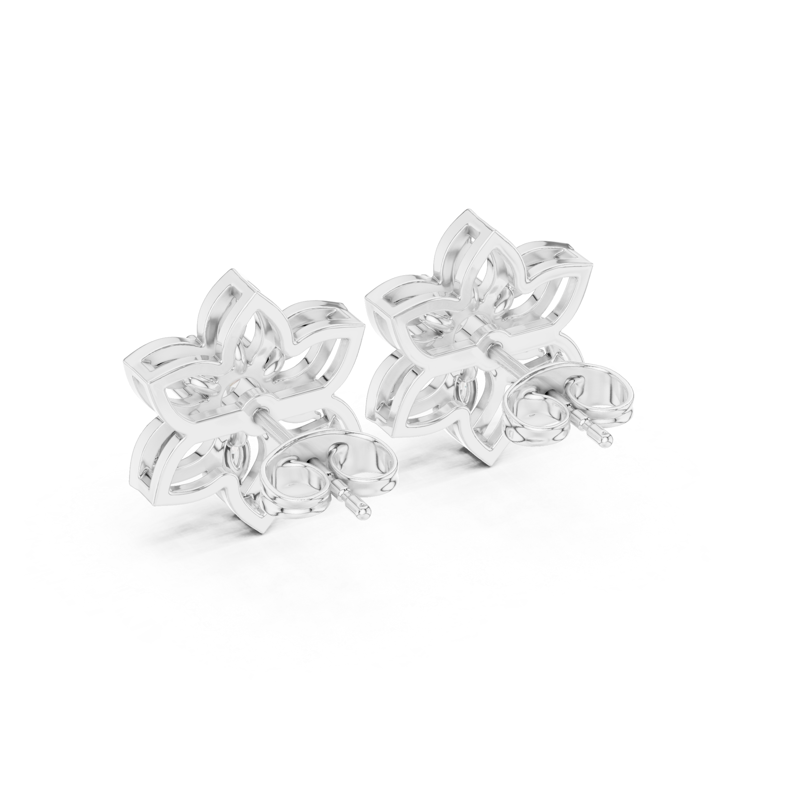 0.66 CT Floral Marquise Diamond Stud Earrings