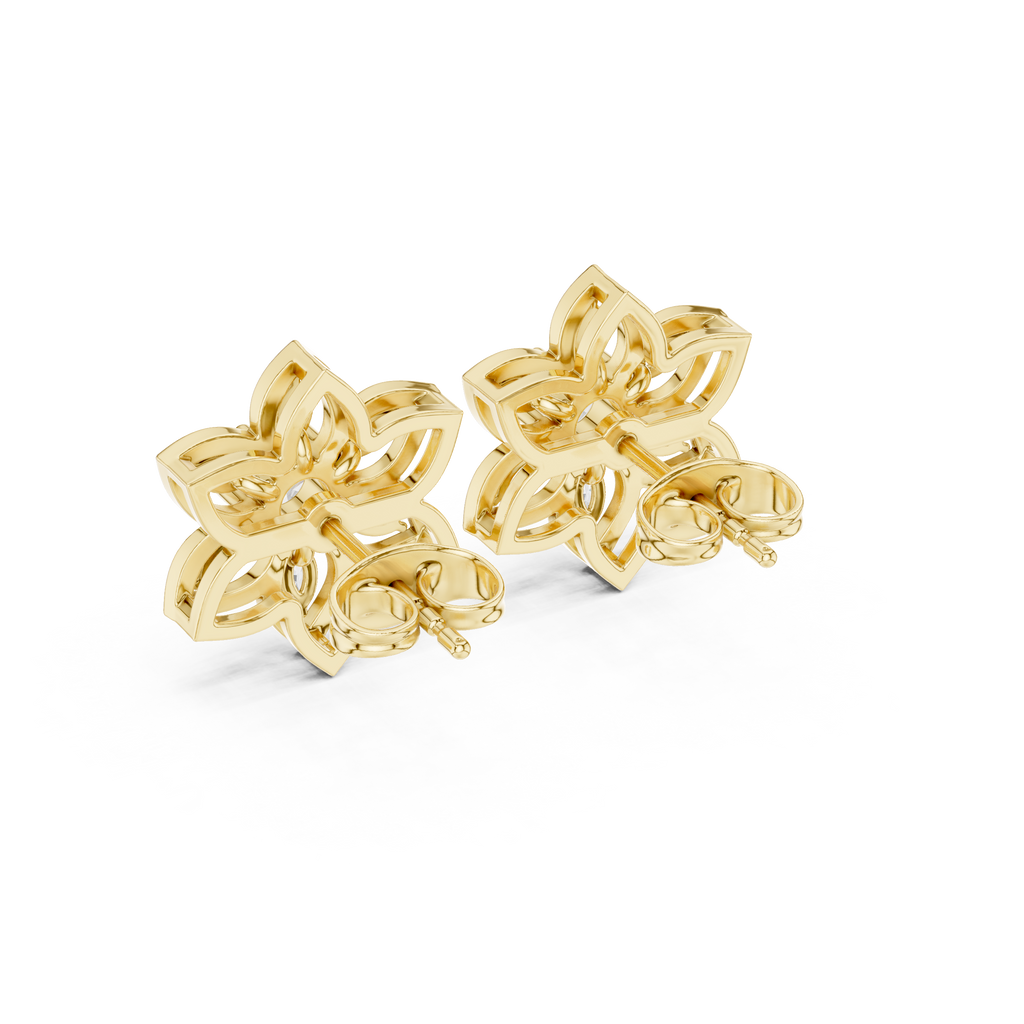 0.66 CT Floral Marquise Diamond Stud Earrings
