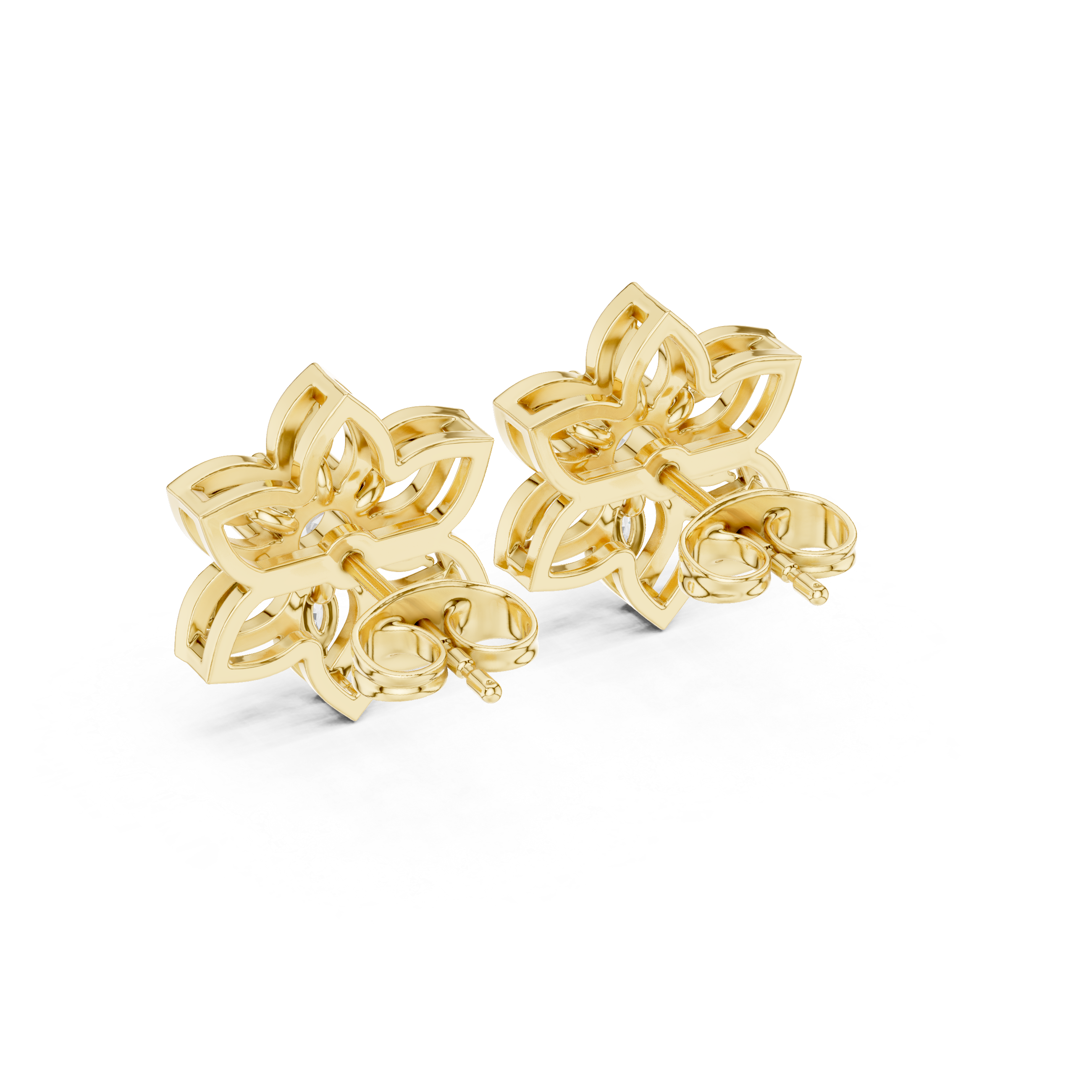 0.66 CT Floral Marquise Diamond Stud Earrings