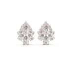 1.97 CT Pear Diamond Vintage Halo Stud Earrings