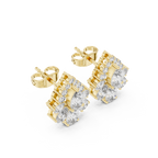 1.97 CT Pear Diamond Vintage Halo Stud Earrings