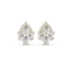 1.97 CT Pear Diamond Vintage Halo Stud Earrings