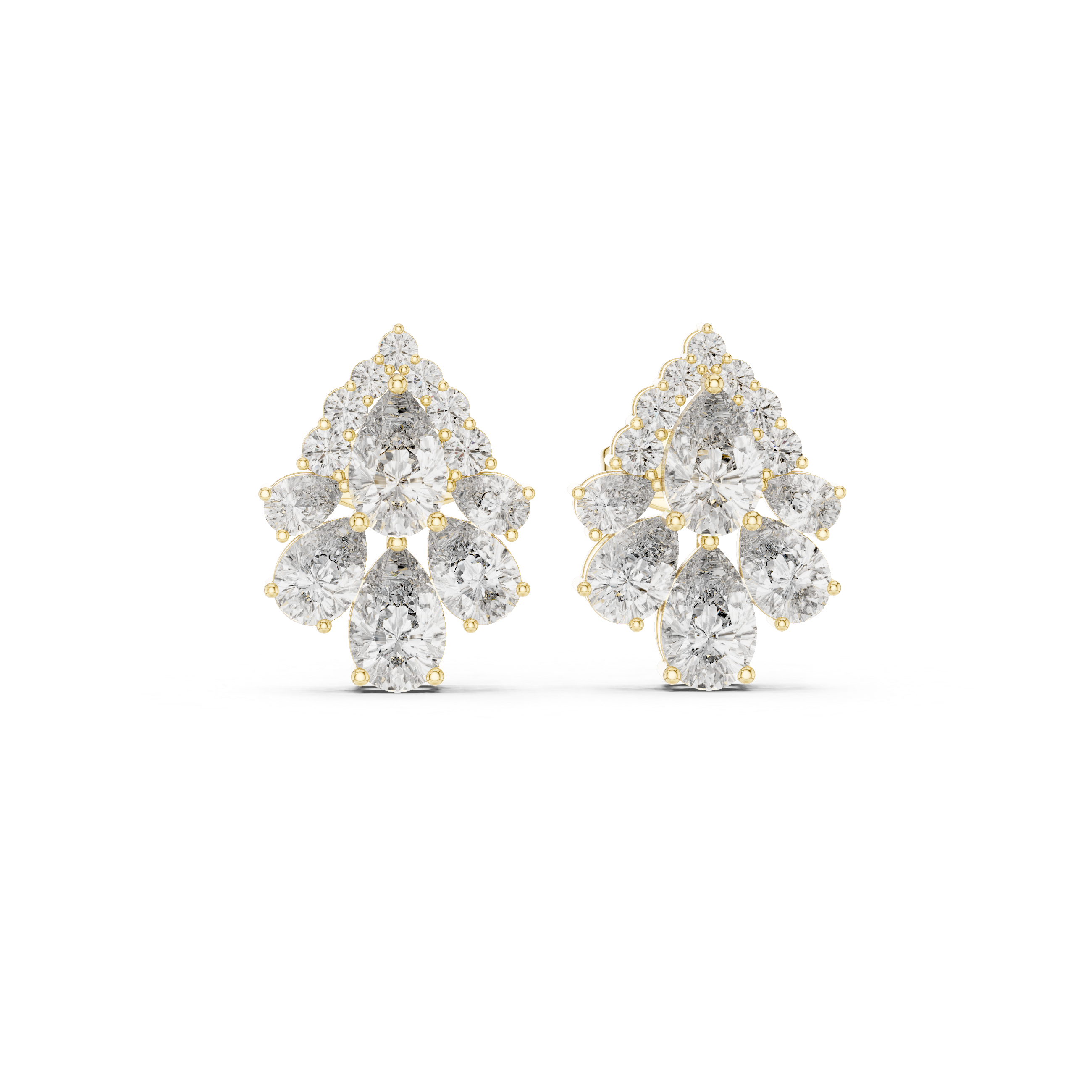 1.97 CT Pear Diamond Vintage Halo Stud Earrings